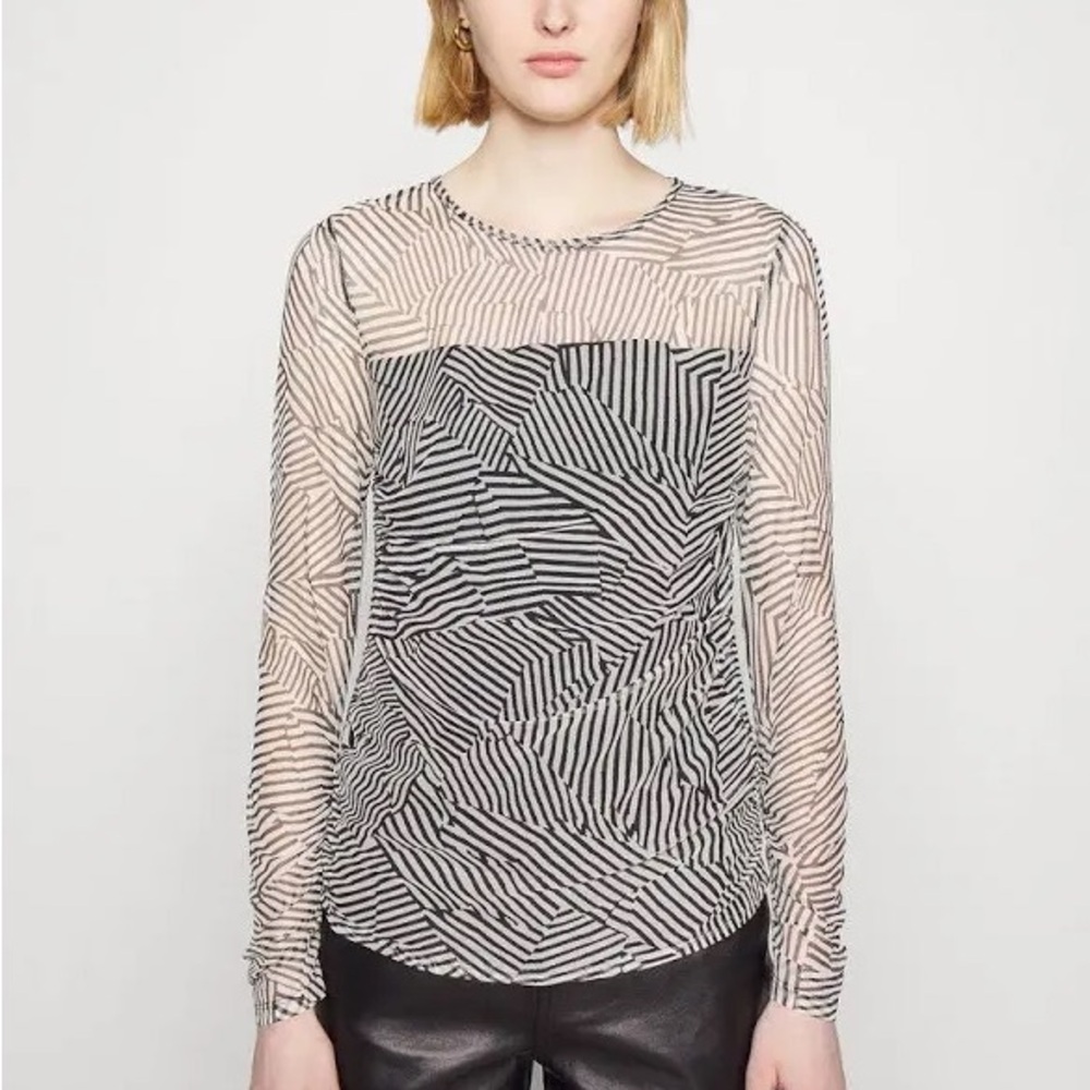 DKNY Mesh Ruched Top - Picture 7 of 9